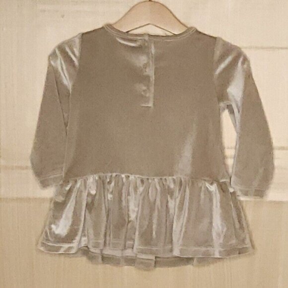 Lilly Wicket Toddler Girls Taupe Velour Tunic 12 Months - Picture 2 of 7